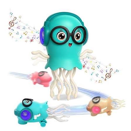 Magic Dancing Jellyfish Octopus, Automatic Induction Obstacle Avoidance Light and Music Toy, Ideal Birthday Gift