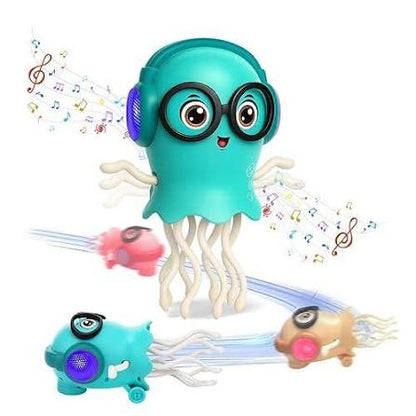 Magic Dancing Jellyfish Octopus, Automatic Induction Obstacle Avoidance Light and Music Toy, Ideal Birthday Gift