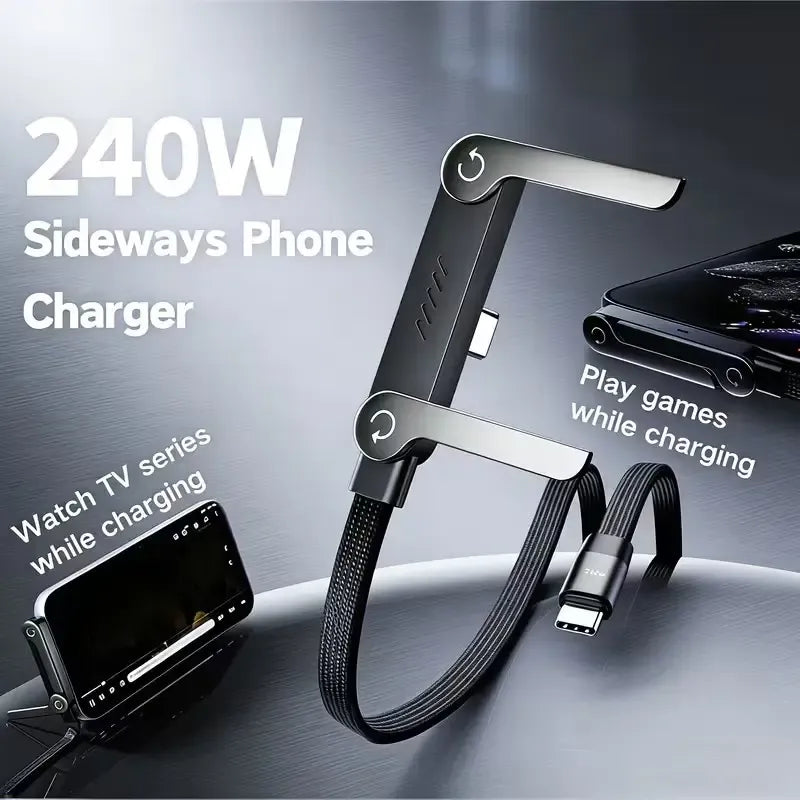 240W ( 2 In 1 Type C Fast Charging Cable+ Mobile Stand )