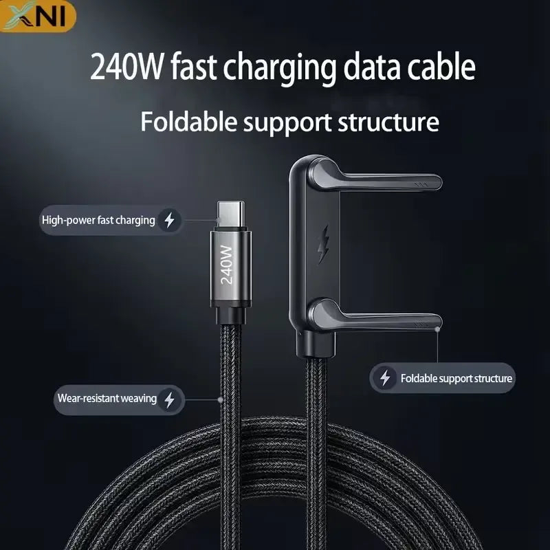 240W ( 2 In 1 Type C Fast Charging Cable+ Mobile Stand )